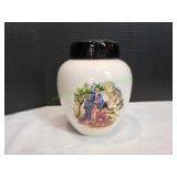 Vtg Ceramic Jar w/ Lid