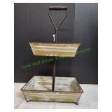 2-Tier Farmhouse Style Metal Serving Trays