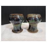 (2) Vtg Good Earth Water Goblets