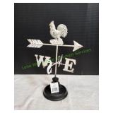 Distressed White Chicken Weather Vane