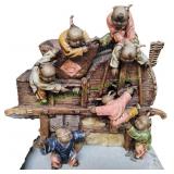 Vtg Japanese Hand Painted Rice Mill