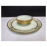 Vtg T&V Limoges 2-Tier Cheese & Cracker Platter