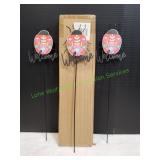 (3) Metal Welcome Ladybug Stakes