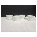 (4) Pyrex Classic White Milk Glass Coffee Mugs