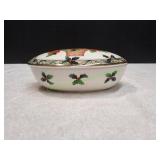 Mikasa Poinsettia Oval Porcelain Box w/ Lid