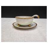 Vtg Luster 3pc Mayonnaise Footed Set