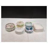 (6) Vtg Porcelain Trinket Boxes
