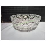 Vtg Hand Cut Lead Crystal Salad Bowl