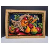 Vtg Fruit Latch Hook Wall Art