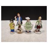 (4) Vtg Occupied Japan Porcelain Figurines