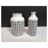 CTW Home Collection Lattice Metal Vase, 2pc Set