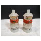 (2) Vtg Bristol Hand Blown Glass Oil Lamp Bases