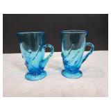 (2) Vtg Bottoms Up Blue Depression Novelty Mugs