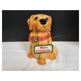 Vtg Merry Christmas Puppy Cookie Jar