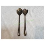 Vtg Silver-Plated Serving Spoon & Fork
