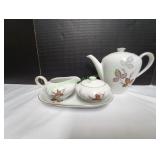 Vtg Krister Germany Teapot, Sugar & Creamer