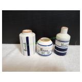 Blue & White Ceramic Vases, 3pk