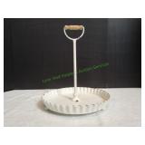 DNS Designs Scalloped Metal Tray w/ Wood Handle