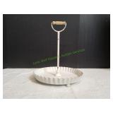 DNS Designs Scalloped Metal Tray w/ Wood Handle