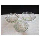 (3) Vtg Glass Serving Bowls