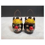 Thames Redware Clownface Salt & Pepper Shakers