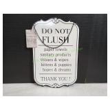 9x14 Do Not Flush Metal Farmhouse Sign