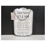 9x14 Do Not Flush Metal Farmhouse Sign