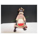 Vtg Black Americana Fold Art Rag Doll