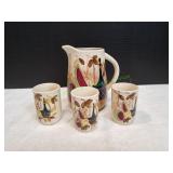 Vtg Nasco Japan Porcelain Juice Pitcher Set