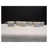 (6) Cavalier Ironstone Blue Onion Teacups