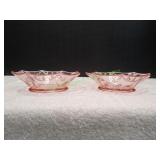 (2) Vtg Pink Depression Jubilee Glass Bowls