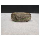 Vtg Felt Lined Trinket Box