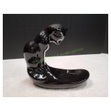 Vtg Royal Haeger Ceramic Black Cat Trinket Holder