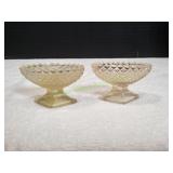 (2) Vtg Westmoreland Hobnail Pedestal Salt Seller
