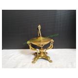 Vtg Brass Tilted Tea Kettle w/ Tripod Stand