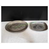 (3) Aluminum Platters & (1) Pewter Plate