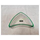 Vtg Luigi Bormioli Italy Serving Triangle Bowl