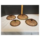 (4) Visionware Glass Lids (4) Visionware Glass Lids