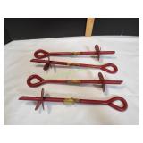 (4) Red Steel Earth Anchor (4) Red Steel Earth Anchor