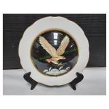 Vtg 9.5" Mother of Pearl Decorative Plate w/Stand Vtg 9.5" Mother of Pearl Decorative Plate w/Stand