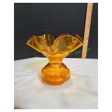 Vtg Amber Handblown Ruffled Vase Vtg Amber Handblown Ruffled Vase