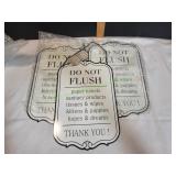 (3) 9x14 Do Not Flush Metal Farmhouse Sign (3) 9x14 Do Not Flush Metal Farmhouse Sign