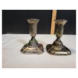 (2) Towle Silversmiths Silver-Plated Candlesticks (2) Towle Silversmiths Silver-Plated Candlesticks