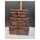 Nesting Decorative Suitcases, 3pc Nesting Decorative Suitcases, 3pc