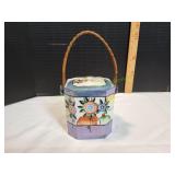 Vtg Handpainted Ceramic Basket w/ Lid Vtg Handpainted Ceramic Basket w/ Lid