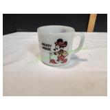 Vtg Mickey & Minnie Milk Glass Mug Vtg Mickey & Minnie Milk Glass Mug