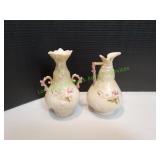 Vtg Royal Worcester Floral Vase & Pitcher Vtg Royal Worcester Floral Vase & Pitcher