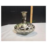 Vtg Mercury Glass Vase w/ Slivered Finish Vtg Mercury Glass Vase w/ Slivered Finish
