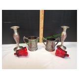 Silver-Plated Candlesticks, Cream & Sugar Silver-Plated Candlesticks, Cream & Sugar