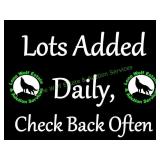Additional Lots Added Daily. Check Back Often!